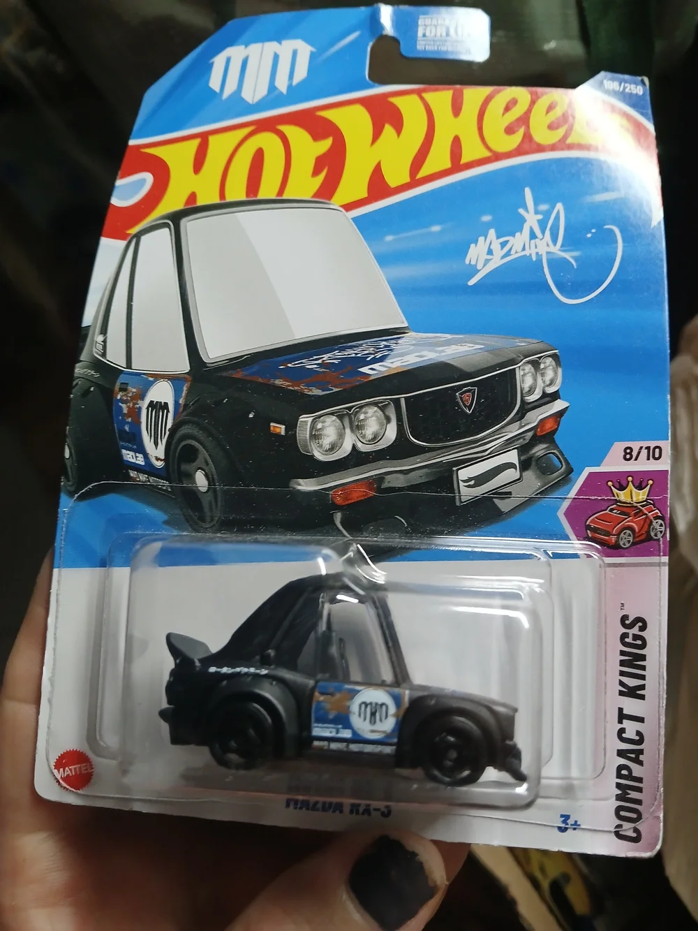 Hot Wheels Tooned Mazda RX-3 in black, featuring the 